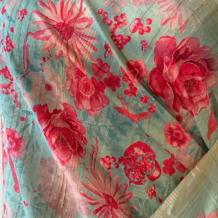 Cotton Silk Floral Print Saree