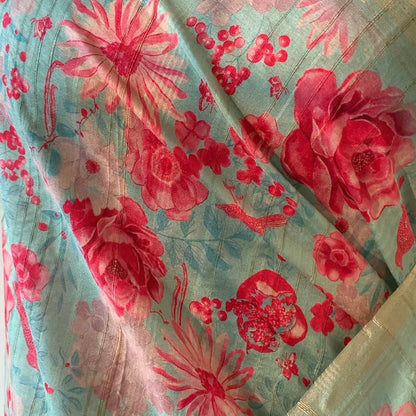 Cotton Silk Floral Print Saree