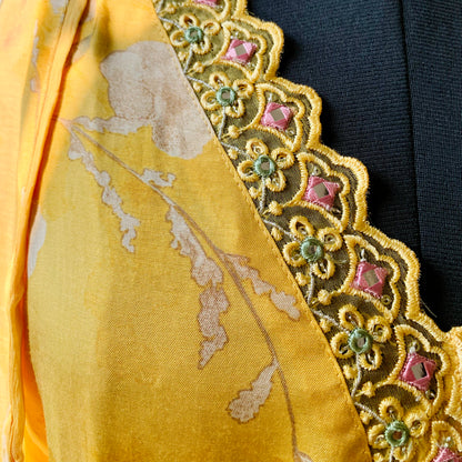 Yellow chinon suit set with Dupatta