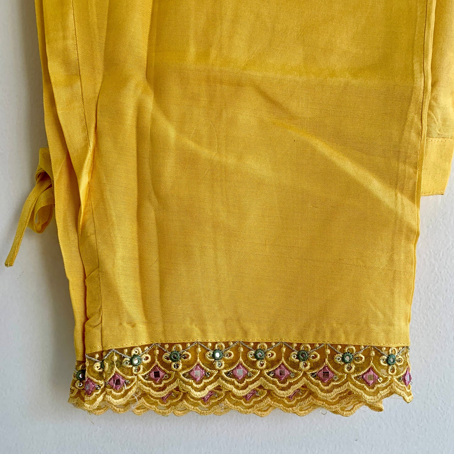 Yellow chinon suit set with Dupatta