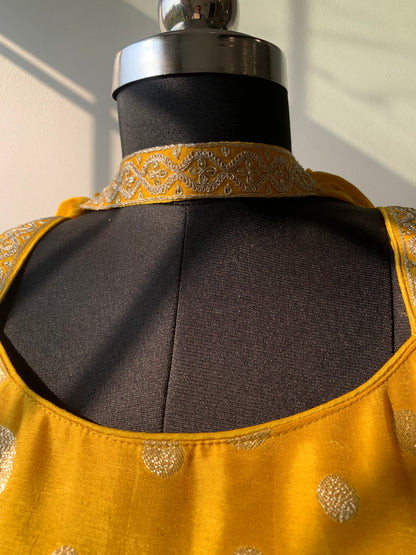 Chrome Yellow Sharara Suit With Embroidery