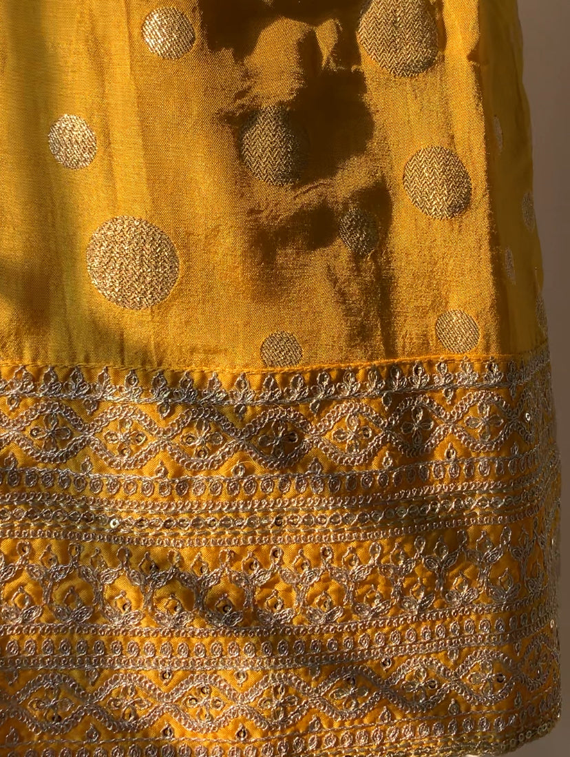 Chrome Yellow Sharara Suit With Embroidery