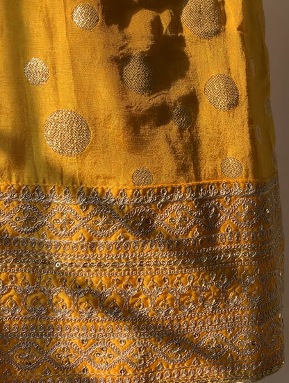 Chrome Yellow Sharara Suit With Embroidery