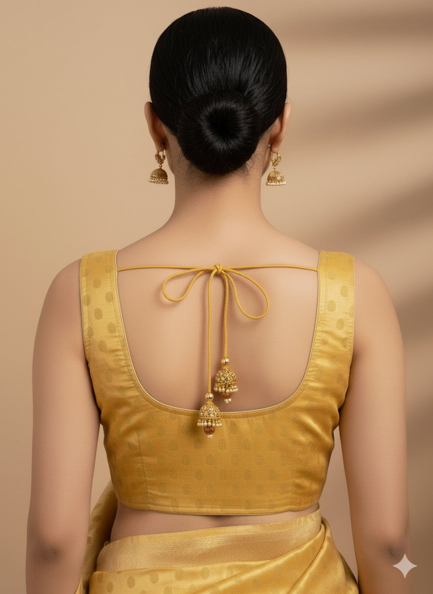 Mustard Yellow Banarasi Brocade Blouse