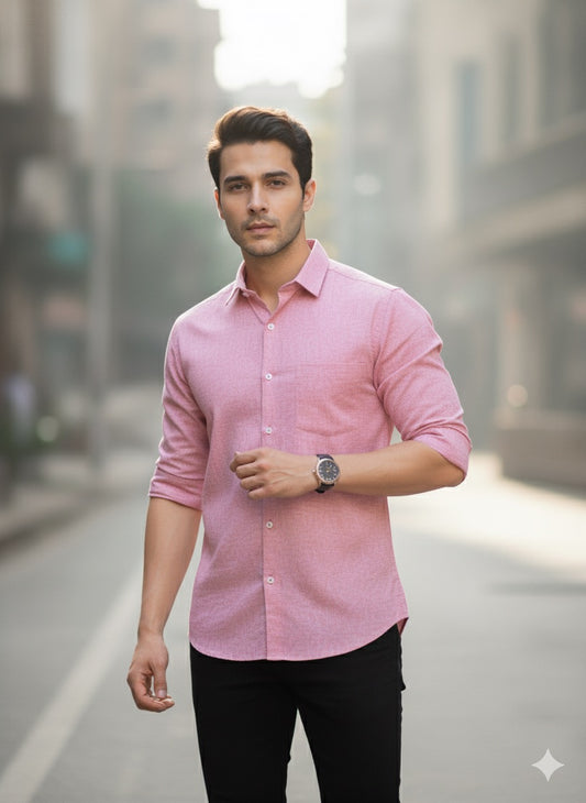 Classic Pink Cotton Shirt