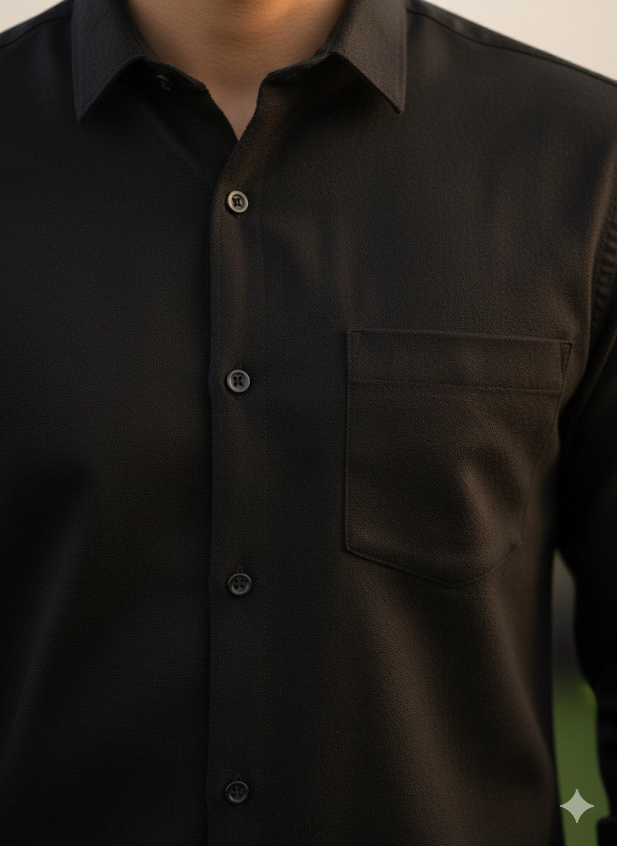 Classic Black Cotton Shirt