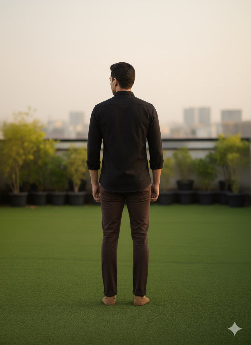 Classic Black Cotton Shirt