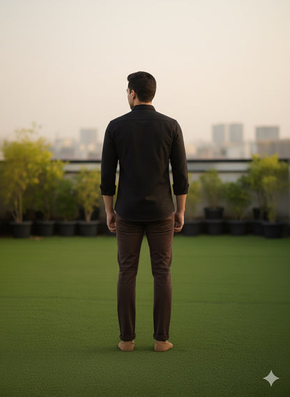 Classic Black Cotton Shirt