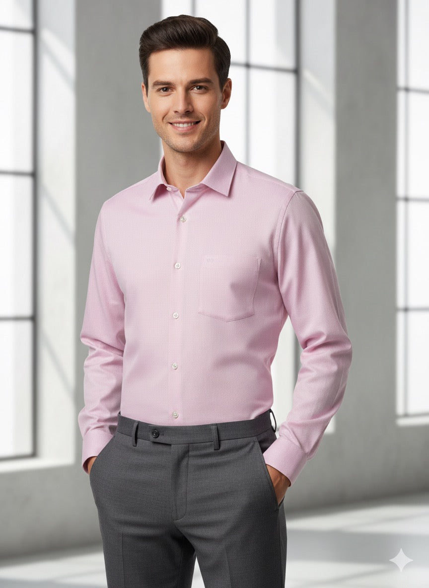 Light Pink Formal Cotton Shirt