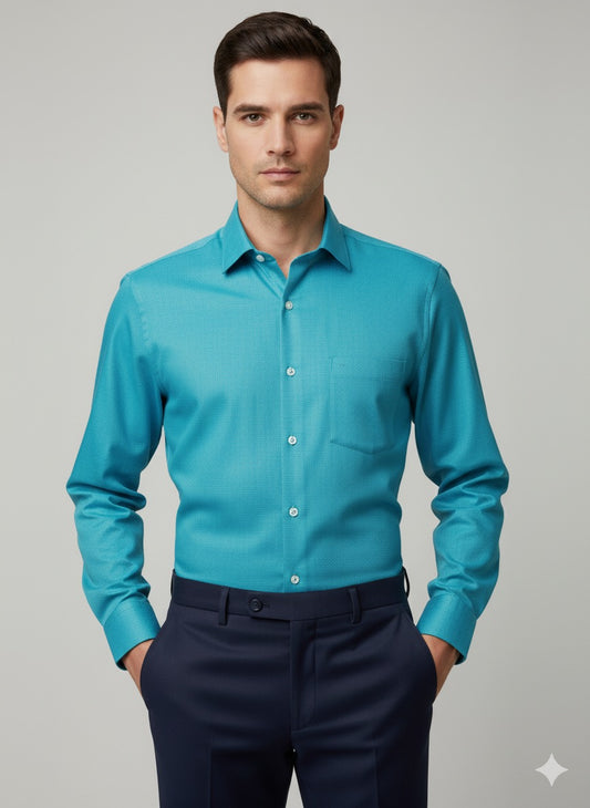 Aqua Blue Formal Cotton Shirt