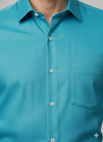 Aqua Blue Formal Cotton Shirt