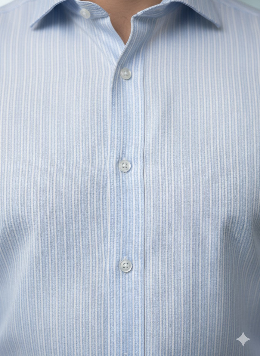 Light Blue Striped Formal Shirt
