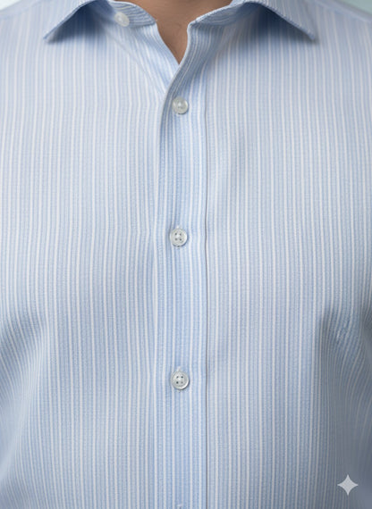 Light Blue Striped Formal Shirt