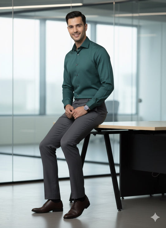 Emerald Green Formal Cotton Shirt