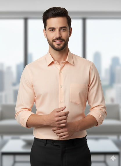 Peach Formal Cotton Shirt
