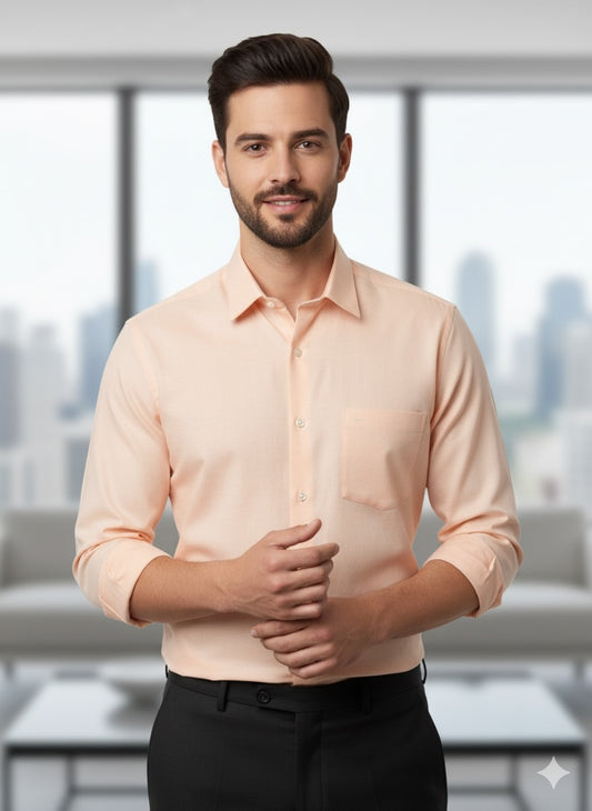 Peach Formal Cotton Shirt