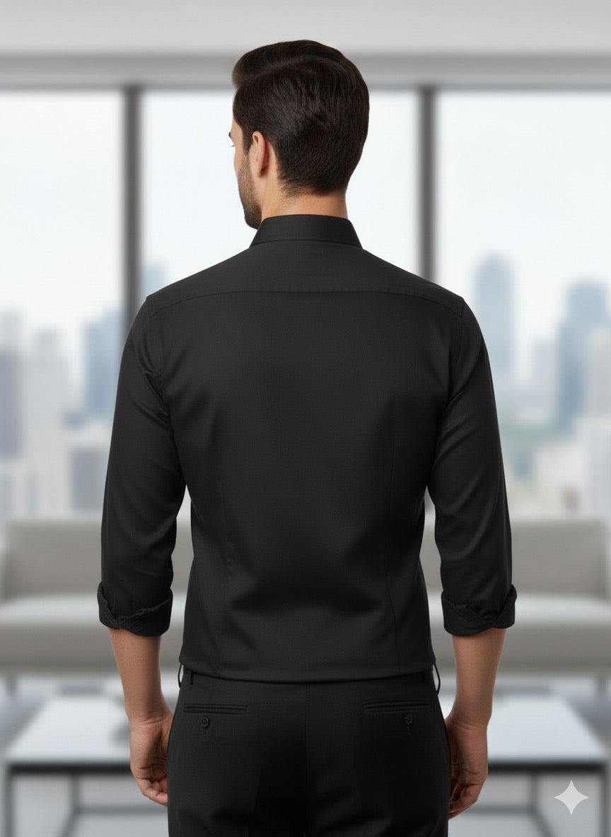 Jet Black Formal Cotton Shirt