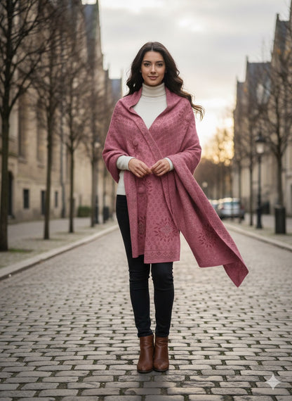 Blush Winter Shawl – Soft Warmth, Subtle Elegance