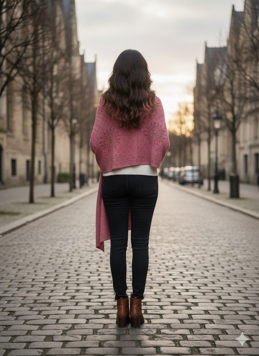 Blush Winter Shawl – Soft Warmth, Subtle Elegance