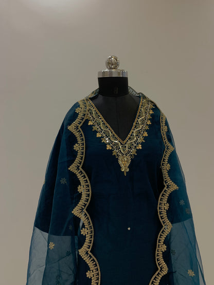 Navy Blue Kurta Set-Noor