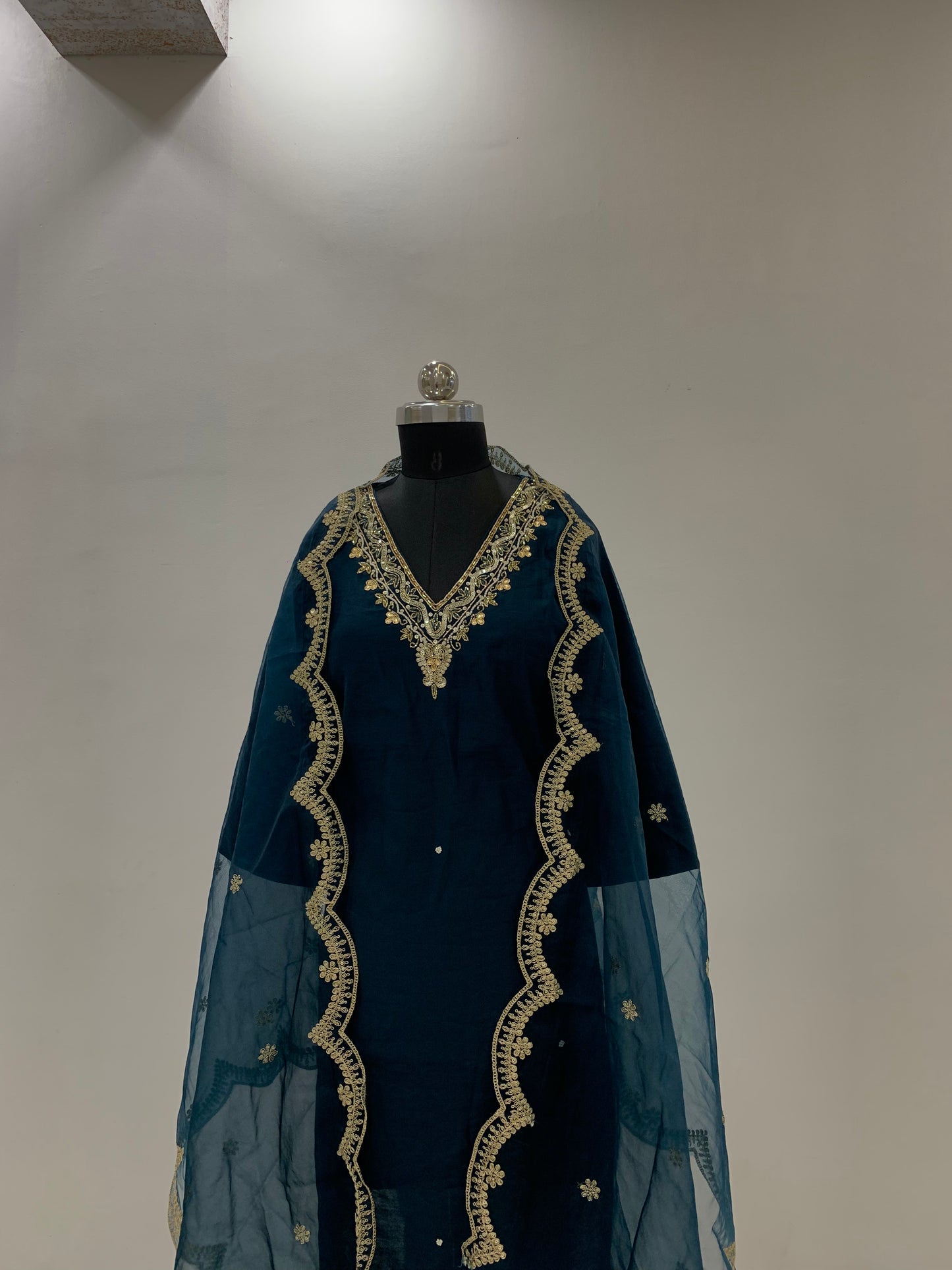 Navy Blue Kurta Set-Noor