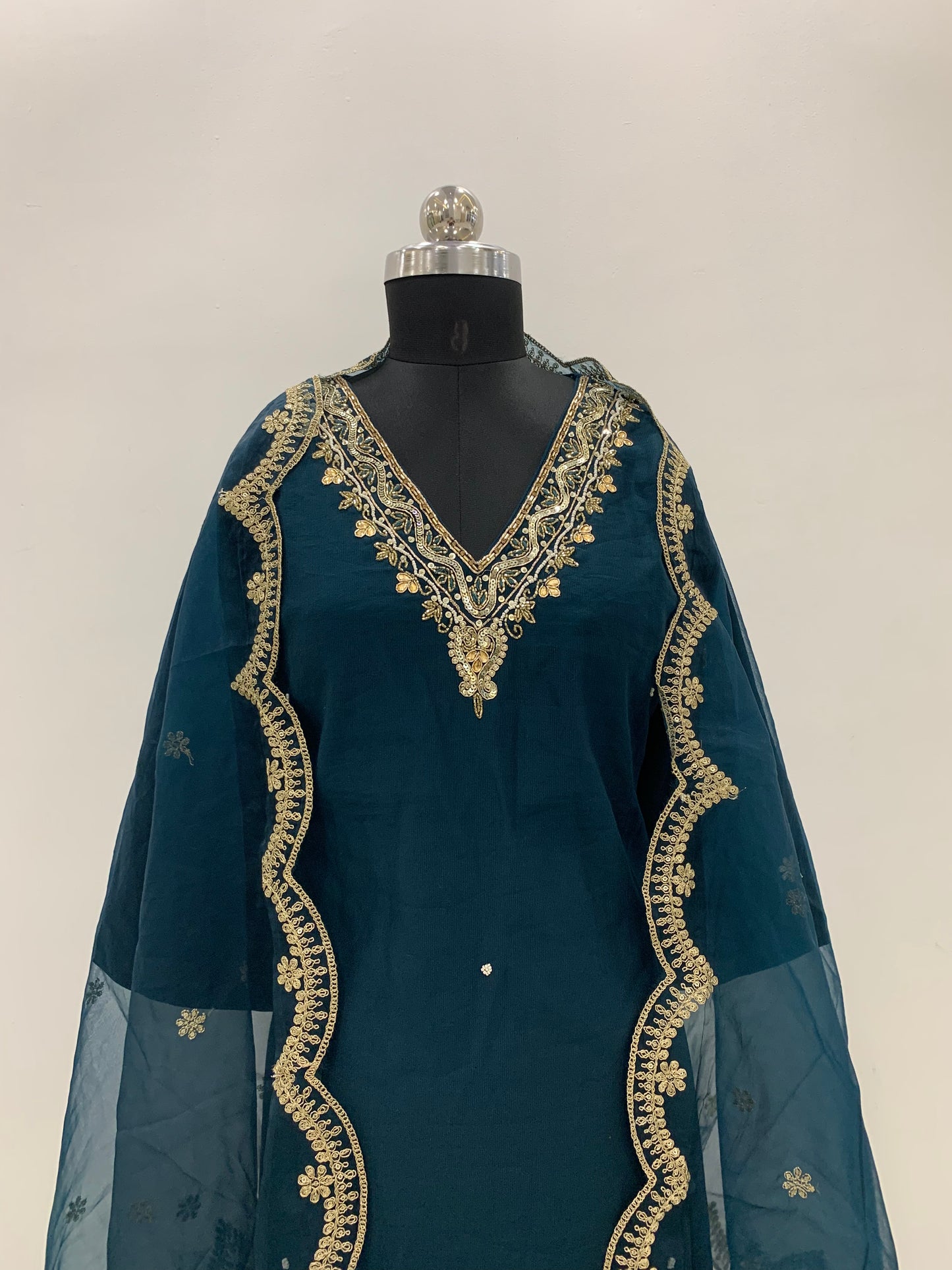 Navy Blue Kurta Set-Noor