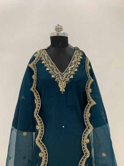 Navy Blue Kurta Set-Noor