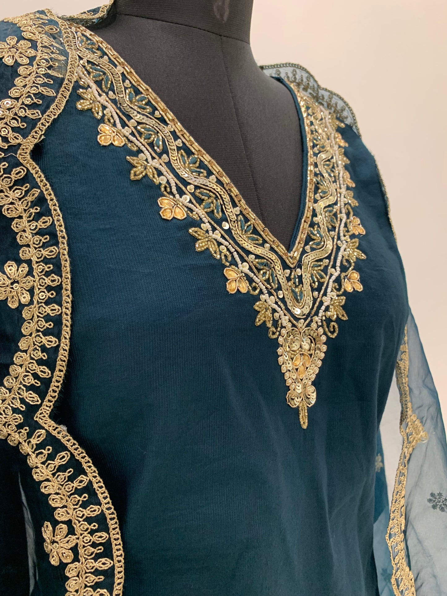Navy Blue Kurta Set-Noor