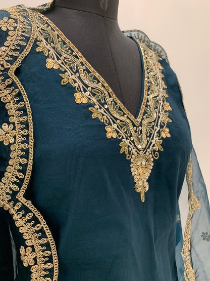 Navy Blue Kurta Set-Noor