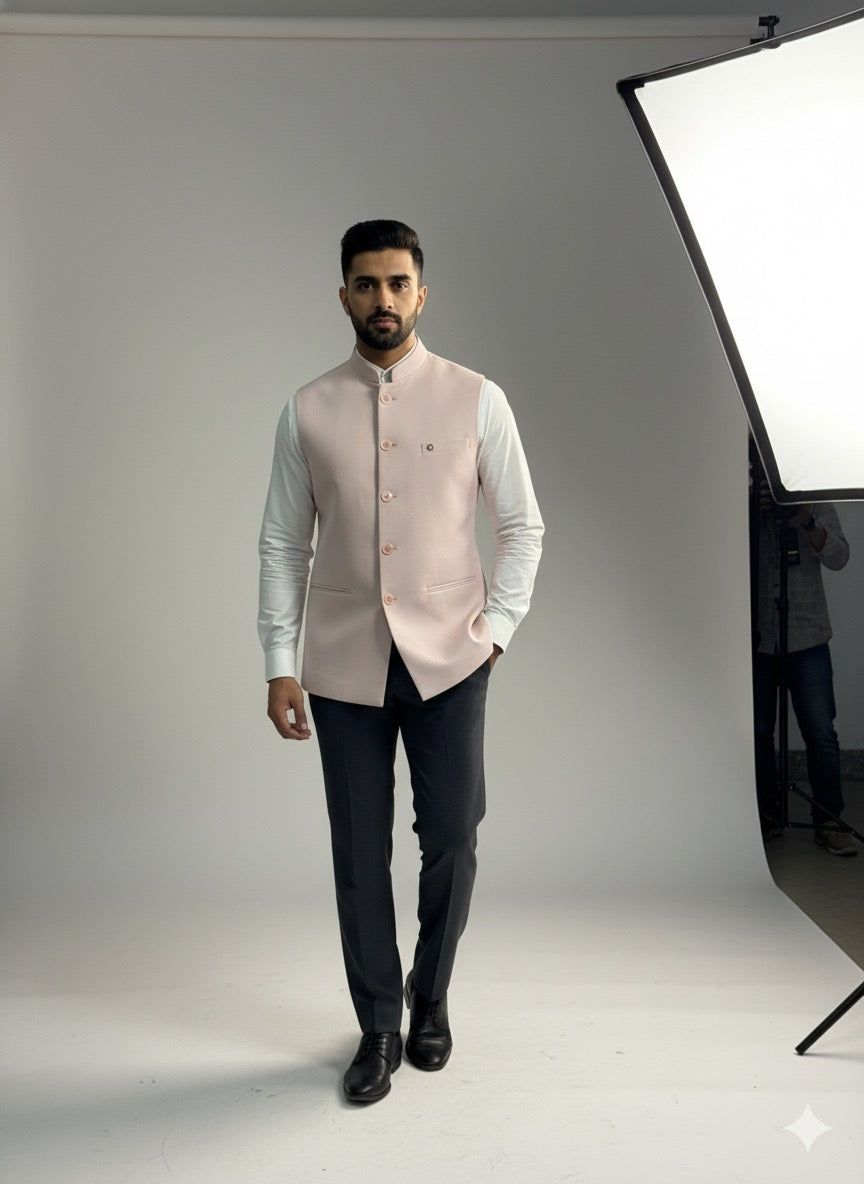 Blush Pink Nehru Jacket