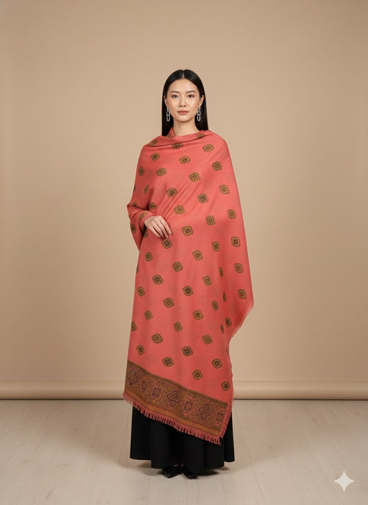 Blush Meadow Kashmiri Shawl