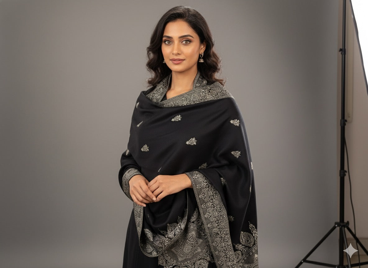 Noir Elegance Kashmiri Shawl