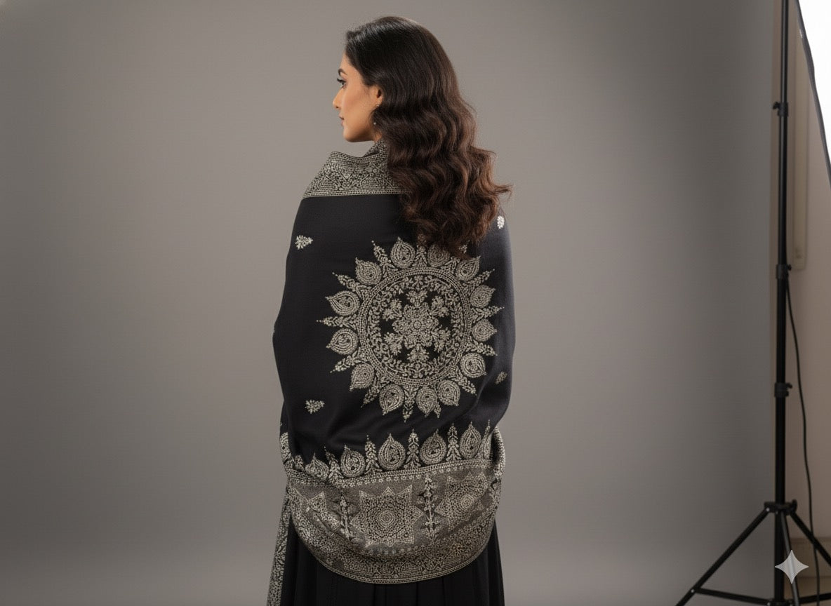 Noir Elegance Kashmiri Shawl