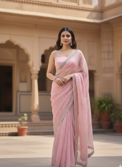 Rosé Glow Saree