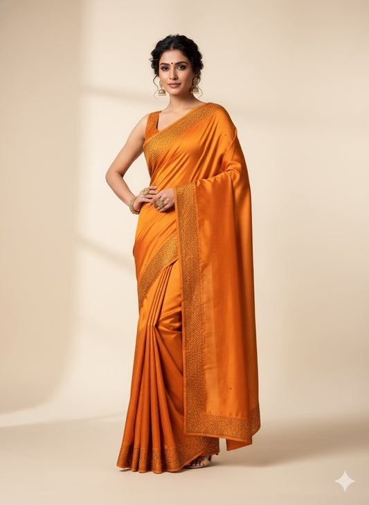 The Radiant Marigold Silk Saree