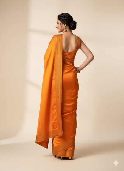 The Radiant Marigold Silk Saree