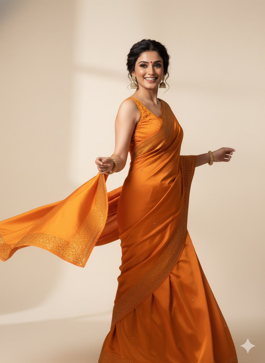 The Radiant Marigold Silk Saree