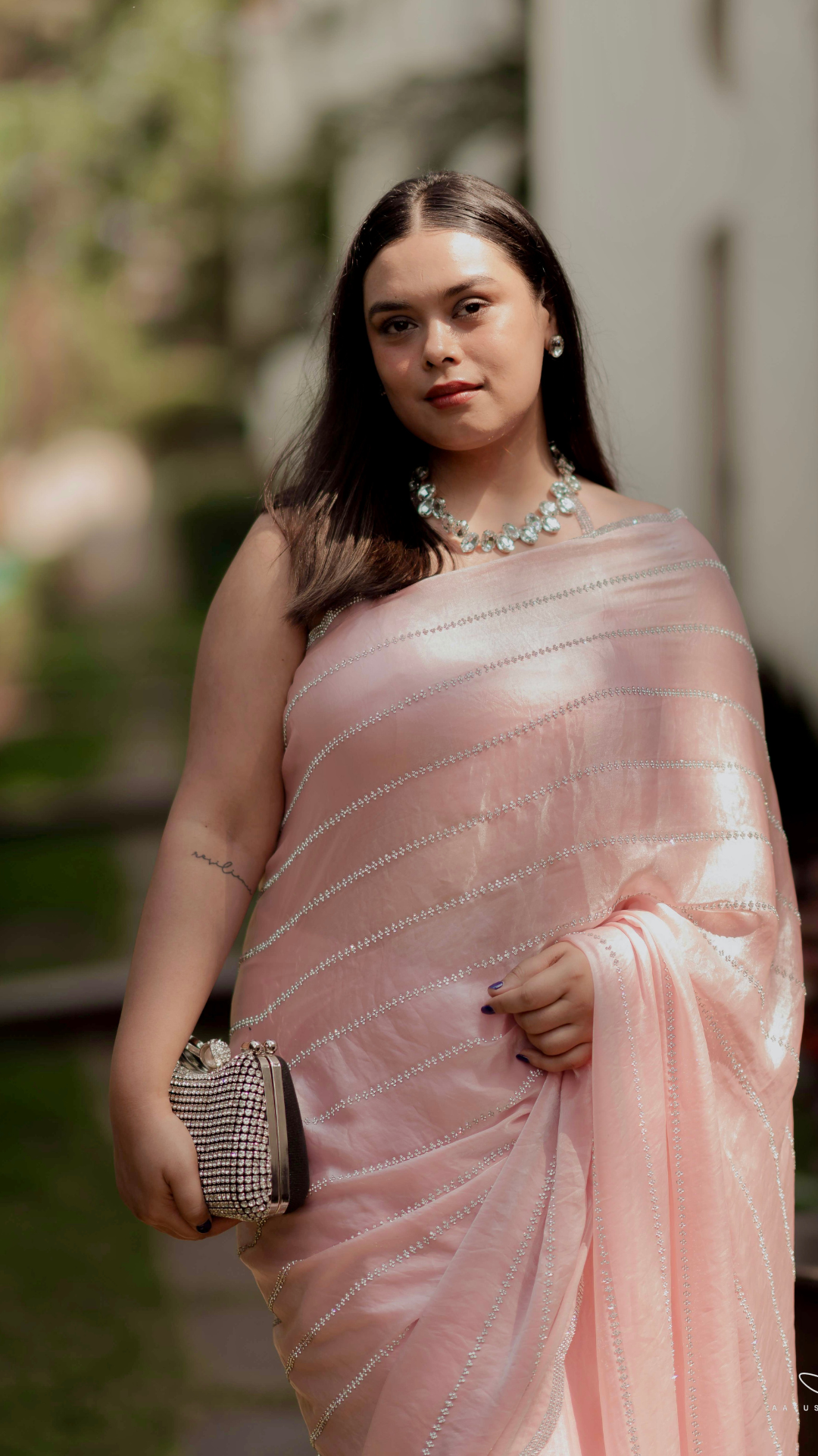Blush Elegance – Handcrafted Saree